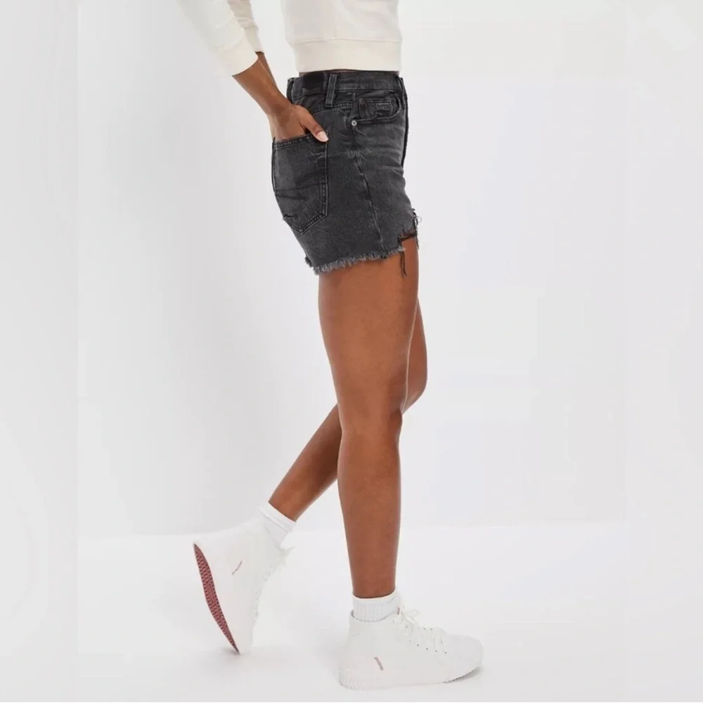 NEW American Eagle AE 90s High Rise Boyfriend Black Denim Jean Shorts